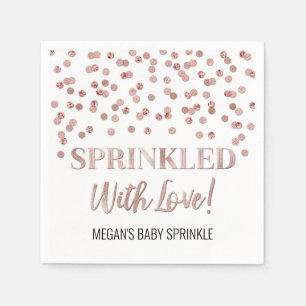 Rose Gold Confetti Sprinkled with Love Napkin