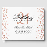 Rose Gold Confetti White 21st Birthday Party Guest Book<br><div class="desc">Elegant 21st Birthday Party Rose Gold Glitter Confetti White template.</div>