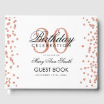 Rose Gold Confetti White 30th Birthday Party Guest Book<br><div class="desc">Elegant 30th Birthday Party Rose Gold Glitter Confetti White template.</div>
