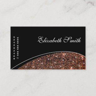 Rose Gold Copper Glitter Sparkle Stars Elegant Business Card