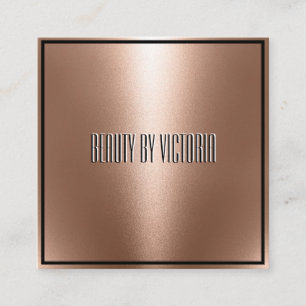 Rose Gold Copper  minimalist elegant and modern Square Business Card
