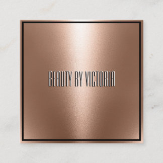 Rose Gold Copper  minimalist elegant and modern Square Business Card