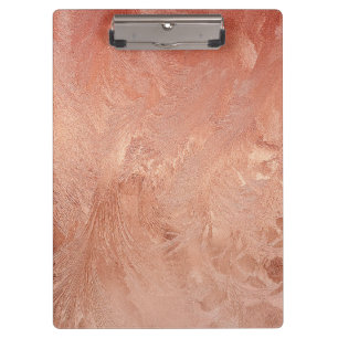 Rose Gold Copper Peach Sand Grain Swirl Metallic Clipboard