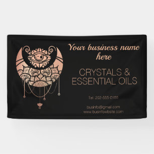 Rose Gold Crescent Moon Craft Booth Banner