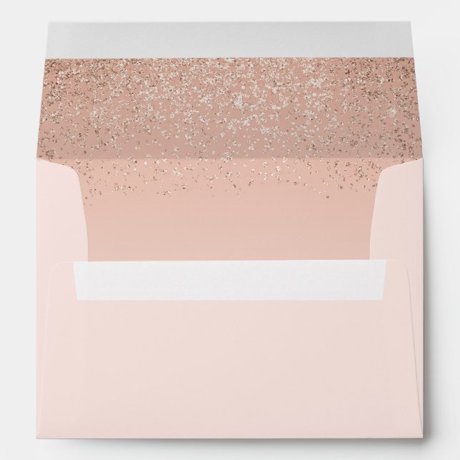 Rose Gold Crown Sweet 16 Invitation Envelope (Back (Bottom))
