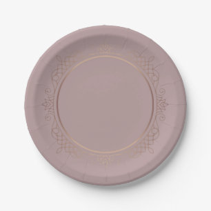 Rose Gold Custom Blank Template Trendy Elegant Paper Plate