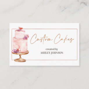 Rose Gold Custom Cakes 9 cm x 5.5 cm Business Card