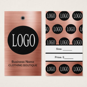 Rose Gold Custom Logo Price Tags for Clothing