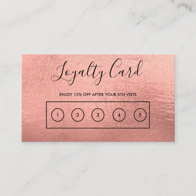 Rose Gold Custom Loyalty Card (Front)
