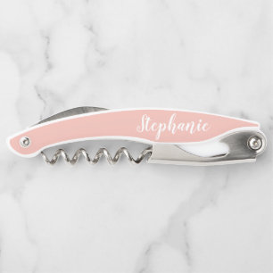 Rose Gold Custom Script Monogram Corkscrew