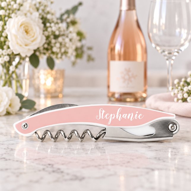 Rose Gold Custom Script Monogram Corkscrew (Creator Uploaded)