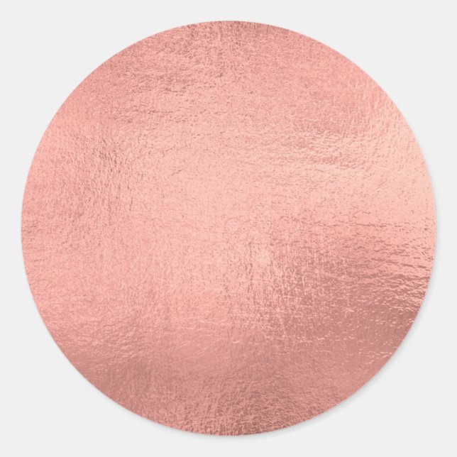 Rose Gold Custom Trendy Classic Round Sticker (Front)