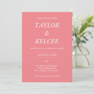 Rose Gold CUSTOMIZABLE Wedding Invitation
