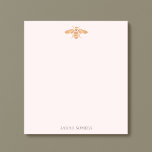 Rose Gold Cute Bee  Pink Nature Personalised Notepad<br><div class="desc">Bumblebee illustration by Maura Reed. An unique,  one of a kind design.</div>