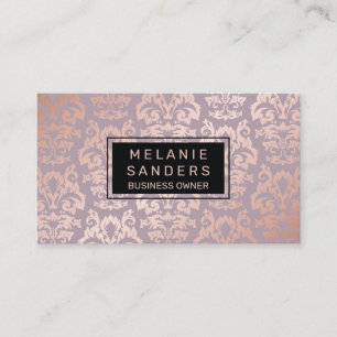 Rose Gold Damask Pattern Luxury Business Card