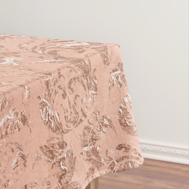 Rose Gold Damask Tablecloth (In Situ)