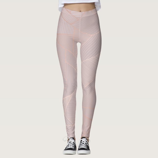 Rose gold decorative background, elegant. leggings (Front)