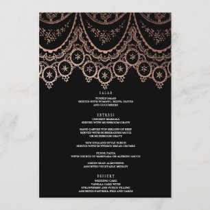 Rose Gold Delicate Lace Wedding Menu