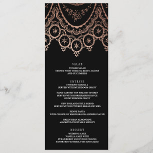 Rose Gold Delicate Lace Wedding Menu
