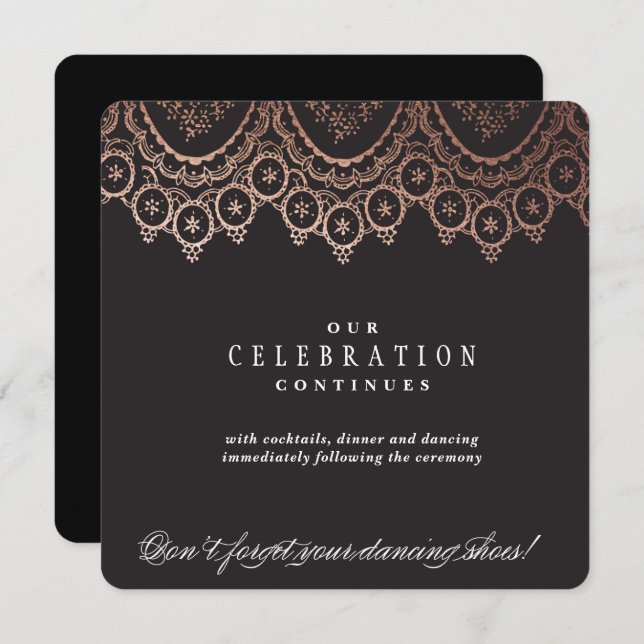 Rose Gold Delicate Wedding Enclosure Card (Front/Back)