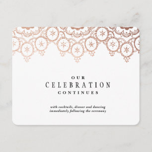 Rose Gold Delicate Wedding Enclosure Card