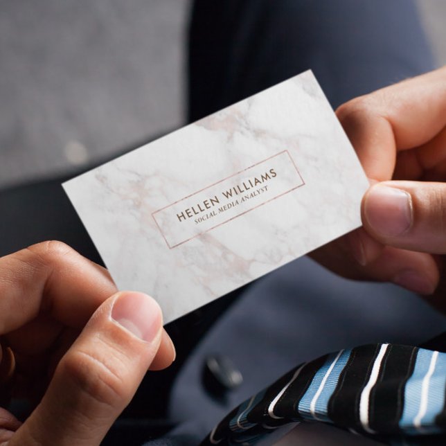 Rose-Gold Deluxe Faux Marble Stone Business Card (Creator Uploaded)