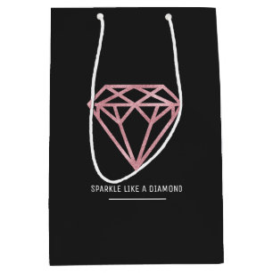 Rose Gold Diamond Medium Gift Bag