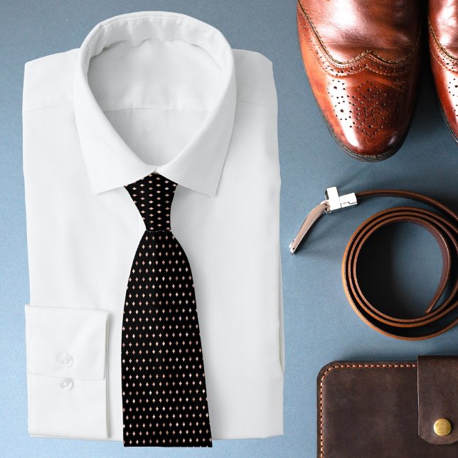 Rose Gold Diamond Pattern Stylish Modern Chic Tie (Creator Uploaded)