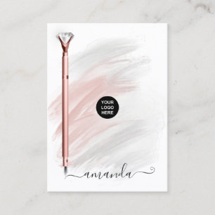 Rose Gold Diamond Pen Business Card