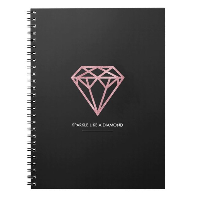 Rose Gold Diamond Spiral Notebook (Front)