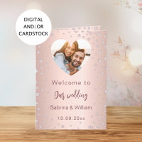 Rose gold diamonds photo welcome program menu