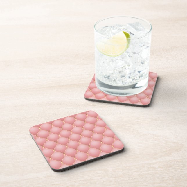Rose Gold Diamonds Tufted Coaster (Right Side)
