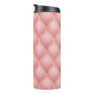 Rose Gold Diamonds Tufted Thermal Tumbler