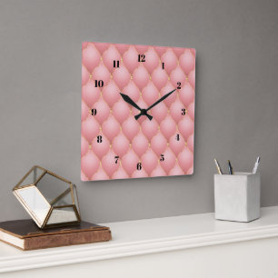 Rose Gold Diamonds Wall Clock