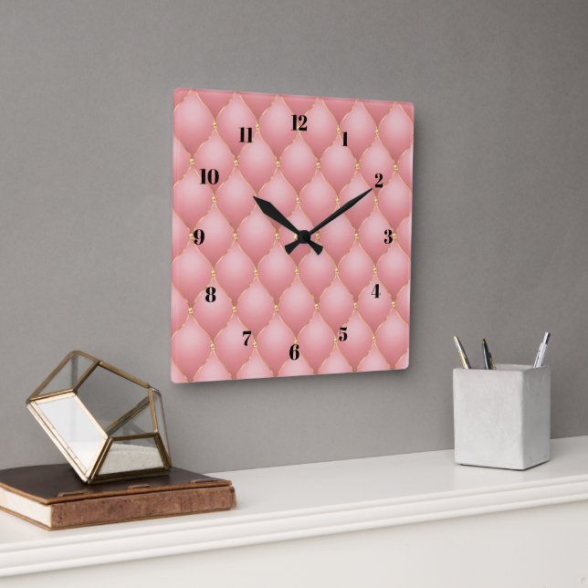 Rose Gold Diamonds Wall Clock (Office)