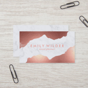 Rose Gold Dipped Marble Business Card