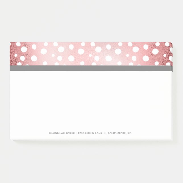 Rose Gold Dots | Personalised Post-It Notes (Front)