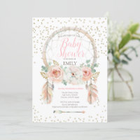 Rose Gold Dream-Catcher Boho Invitation