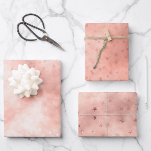Rose Gold Dreamy Cloud Wrapping Paper Sheet