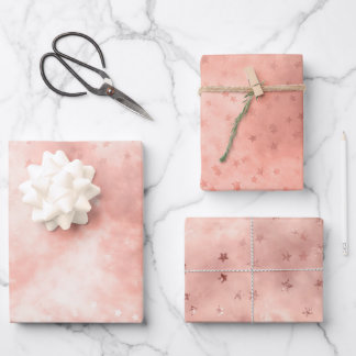 Rose Gold Dreamy Cloud Wrapping Paper Sheet