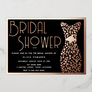 Rose Gold Dress Black Bridal Shower