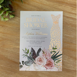 Rose Gold Dress Blush Pink Floral Bridal Shower