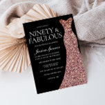 Rose Gold Dress Elegant 90th Birthday Party Invitation<br><div class="desc">Rose Gold Sparkle Dress Black 90th Birthday Party Invitation - 90 & Fabulous womans 90th birthday party

Variations to the invitation and matching items in our store</div>