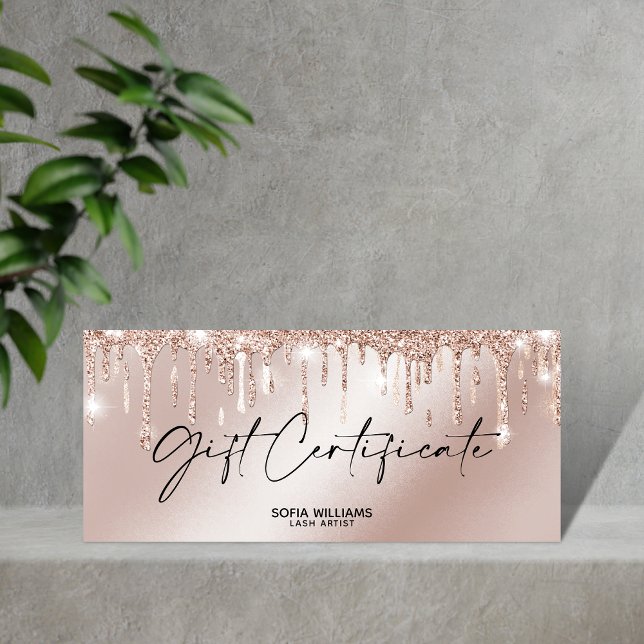 Rose Gold Drip Gift Certificate Gift Card add logo (Creator Uploaded)