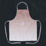 Rose Gold Dripping Glitter Monogram Business Apron<br><div class="desc">Rose Gold Dripping Glitter Monogram Business Apron</div>