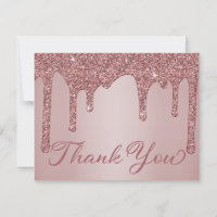 Rose Gold Dripping Glitter Quinceanera