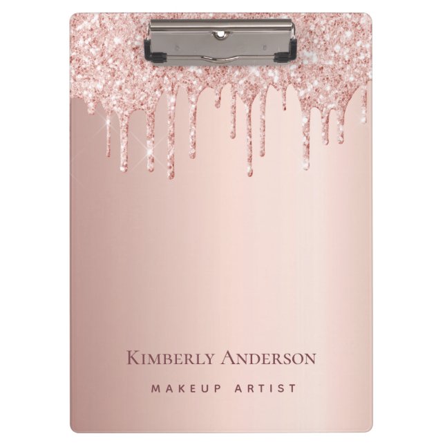 Rose gold drips business clipboard (Front)