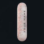 Rose Gold Drips Custom Girly Name Skateboard<br><div class="desc">Rose Gold Drips Custom Girly Name skateboard</div>