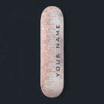 Rose Gold Drips Custom Girly Name Skateboard<br><div class="desc">Rose Gold Drips Custom Girly Name skateboard</div>