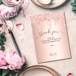 Rose gold drips thank you card<br><div class="desc">A rose gold background,  decorated with drips,  paint dripping look. Large hand lettered script with swashes and the text: Thank You.  Personalise and add your thank you note and name.</div>